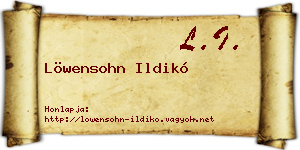 Löwensohn Ildikó névjegykártya
